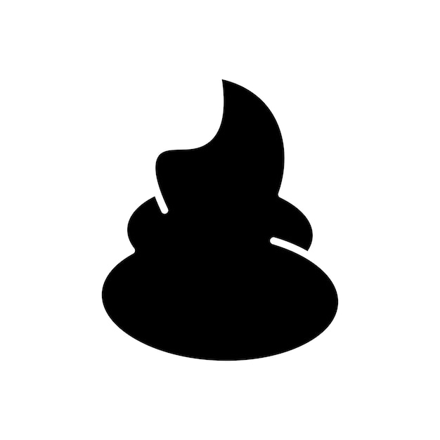 El icono de la caca es un símbolo vectorial de caca de perro, el icono de caca de animal en estilo negro lleno y delineado.