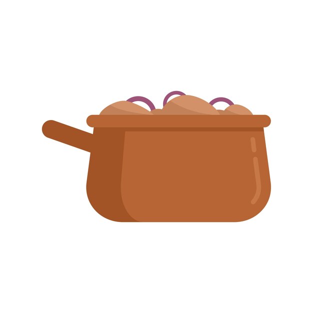 Icono de cacerola de comida de Grecia Ilustración plana del icono de vector de cacerola de comida de Grecia para diseño web aislado