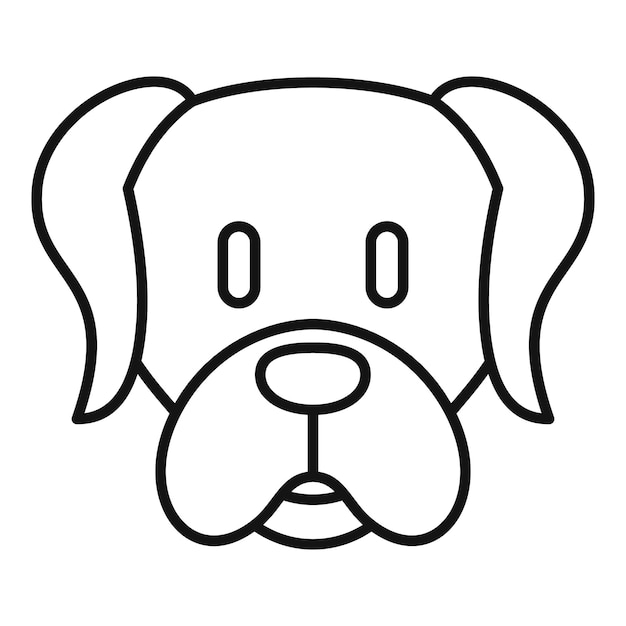 Icono de cachorro de perro Icono de vector de cachorro de perro de esquema para diseño web aislado sobre fondo blanco