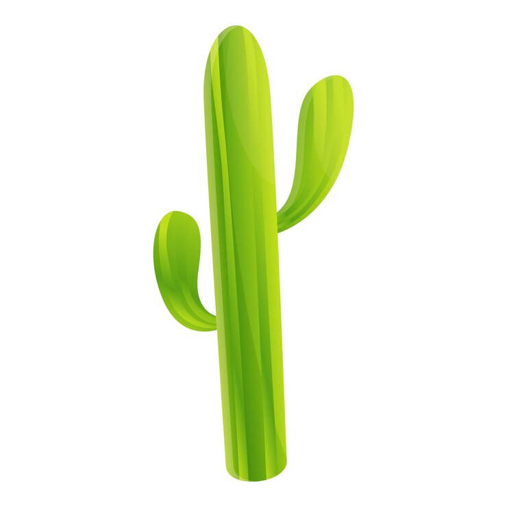 Vector icono de cactus del desierto verde caricatura de icono de vector de cactus del desierto verde para diseño web aislado sobre fondo blanco