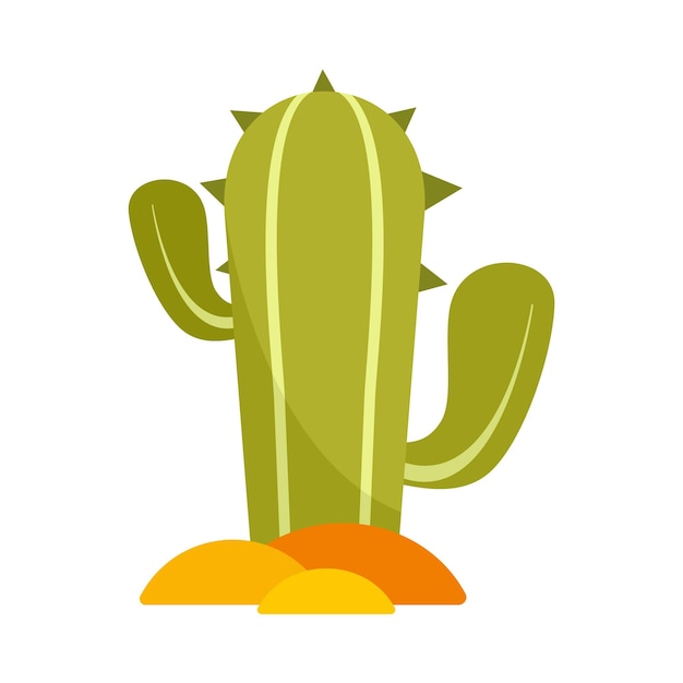 Icono de cactus mexicano Ilustración plana del icono de vector de cactus mexicano aislado sobre fondo blanco