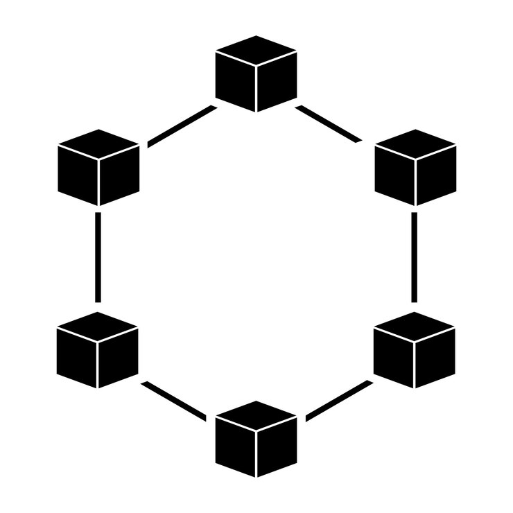 Vector icono de cadena de bloques vector de bloques de criptomonedas