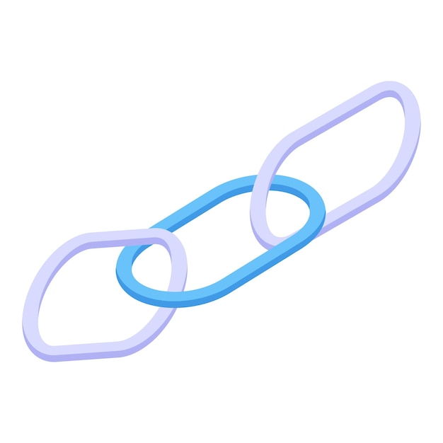 Icono de cadena de Chrome Isométrica del icono de vector de cadena de Chrome para diseño web aislado sobre fondo blanco