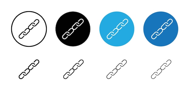 Icono de cadena de enlace Conjunto de logotipos vectoriales de arte de líneas negras