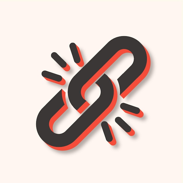 Icono de cadena moderno versátil en marrón y naranja con fondo elegante