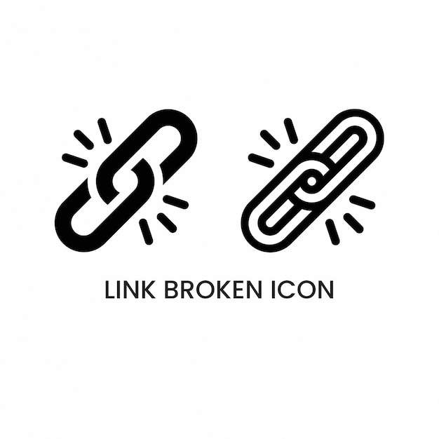 el icono de la cadena rota el icono del enlace roto el ícono de la cadena