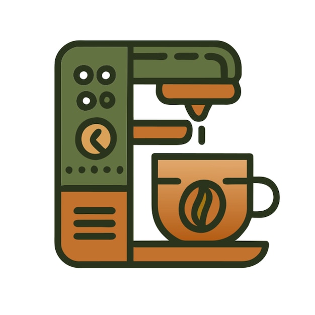 icono de café goteante con contorno de colores