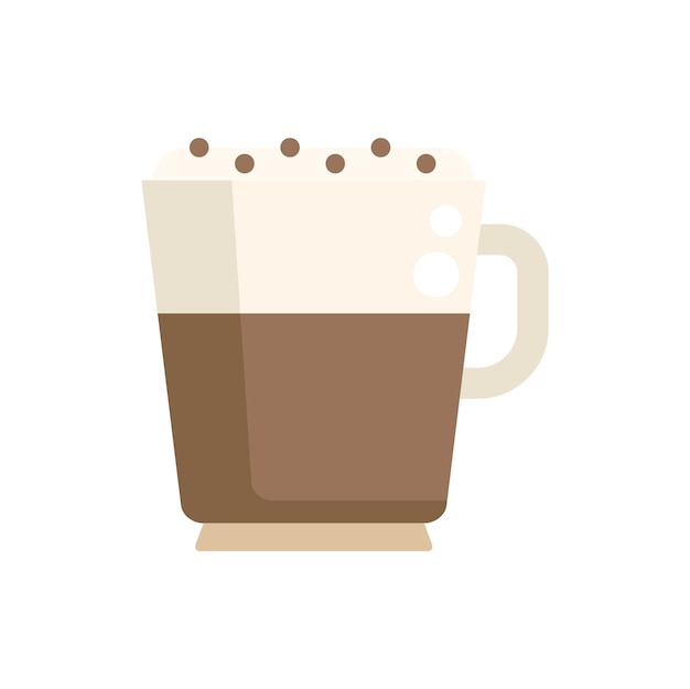 Icono de café con leche crema vector plano Taza de café Café espresso aislado