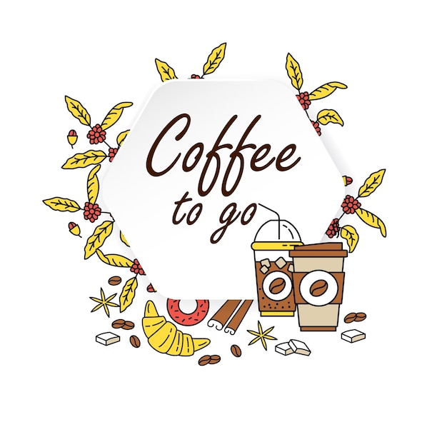 Icono de café para llevar Icono de taza de papel para diseño gráfico y web