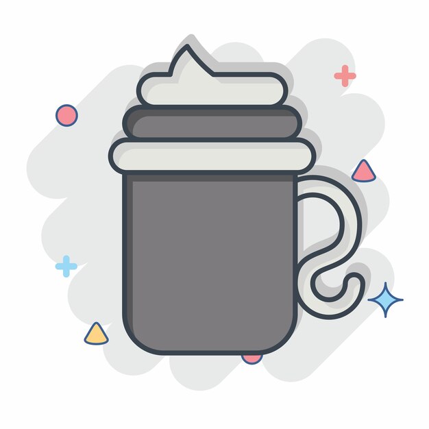 Icono Café vienés relacionado con El símbolo del café Estilo cómico Diseño simple editable