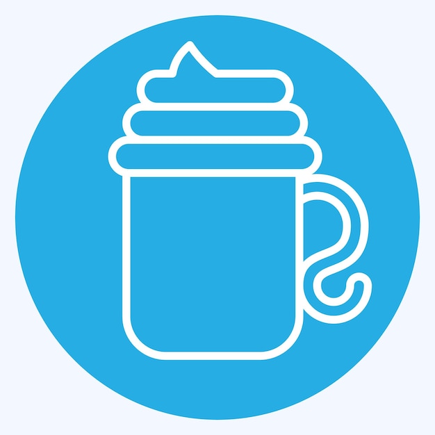 Icono Café vienés relacionado con El símbolo del café Estilo de ojos azules Diseño simple editable