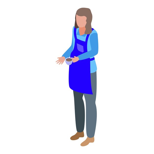 Icono de cafetera de estudiante Isométrico del icono de vector de cafetera de estudiante para diseño web aislado sobre fondo blanco