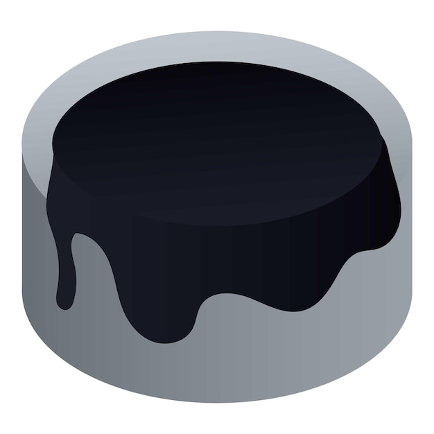 Icono de caja de aceite de pintura negra Isométrica de icono de vector de caja de aceite de pintura negra para diseño web aislado sobre fondo blanco