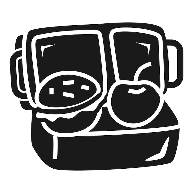 Icono de caja de almuerzo Ilustración simple del icono de vector de caja de almuerzo para diseño web aislado sobre fondo blanco