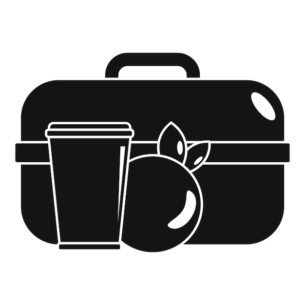 Icono de caja de almuerzo de manzana Ilustración sencilla de icono vectorial de cajas de almuerso de manzana para diseño web aislado en fondo blanco