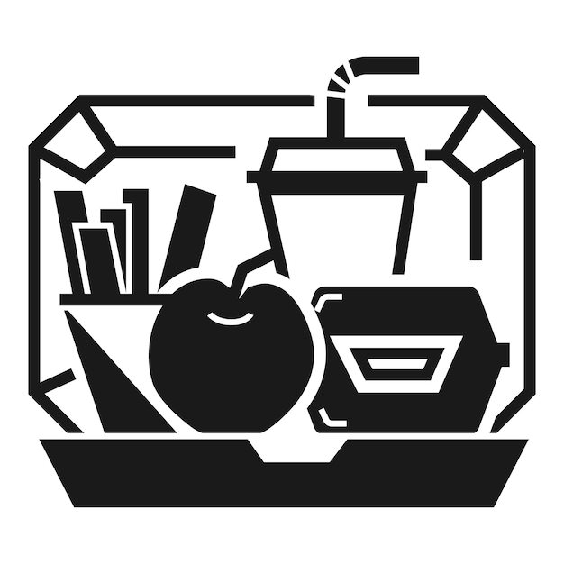 Vector icono de caja de almuerzo de mezcla ilustración sencilla del ícono vectorial de cacha de almuersero de mezcla para diseño web aislado en fondo blanco