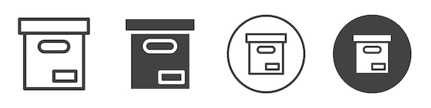 El icono de la caja de archivos de Office es el contorno del logotipo vectorial