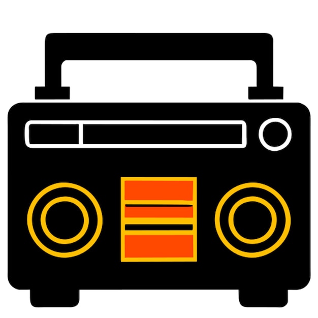 El icono de la caja de boom retro vintage