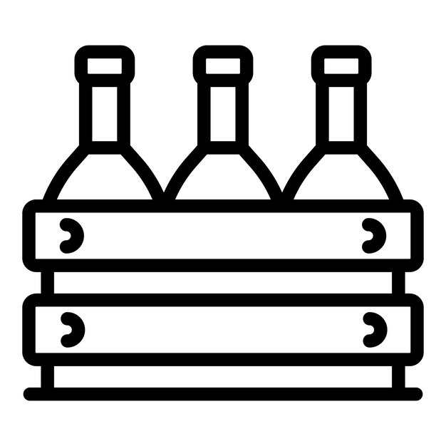 Icono de caja de botella de vino de Grecia Contorno icono de vector de caja de botella de vino de Grecia para diseño web aislado sobre fondo blanco