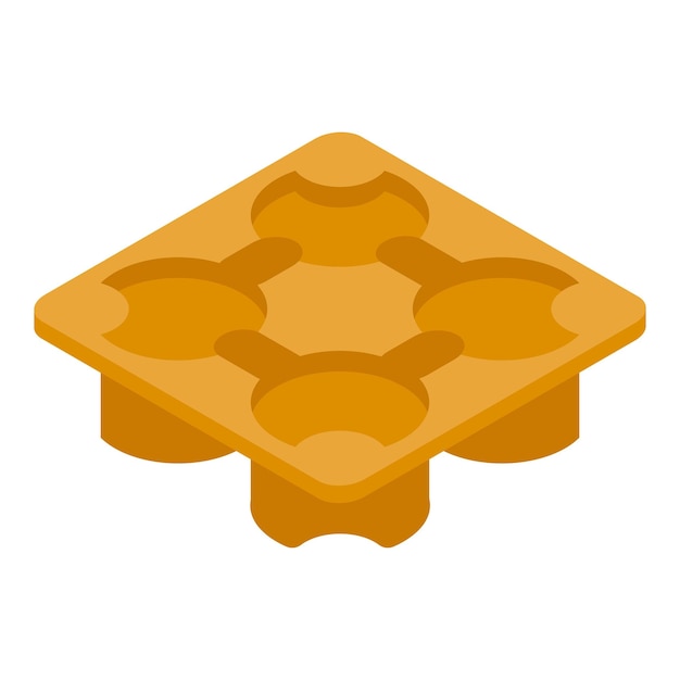 Icono de caja de café para llevar Isométrico de icono de vector de caja de café para llevar para diseño web aislado sobre fondo blanco