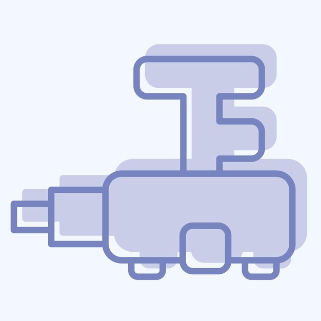 Icono Caja de cambios de dirección relacionada con el símbolo de mantenimiento del automóvil ilustración simple de estilo de dos tonos