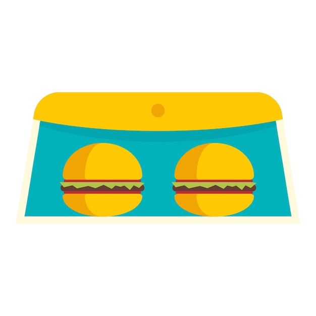 Vector icono de caja de camión de hamburguesa ilustración plana del icono vectorial de caja del camión de hamburguesa para diseño web