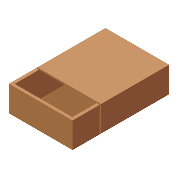 Icono de caja de cartón Isométrica de icono de vector de caja de cartón para diseño web aislado sobre fondo blanco
