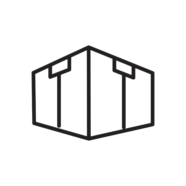 icono de caja de cartón plantilla vectorial logotipo colección de moda diseño plano