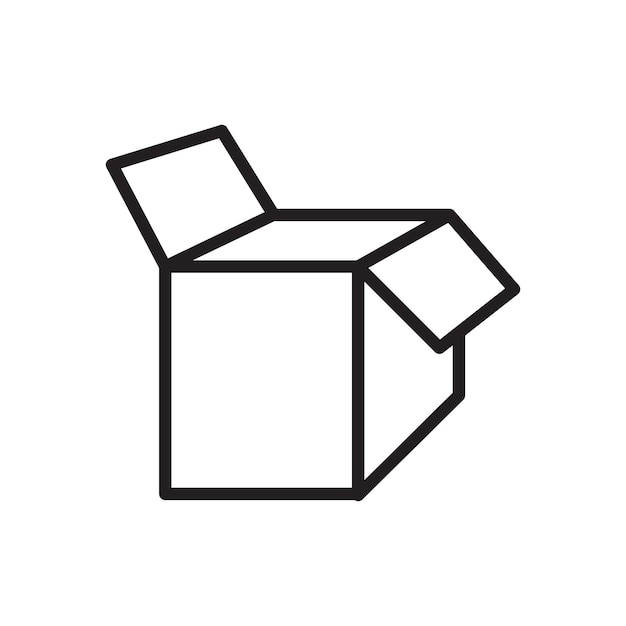 icono de caja de cartón plantilla vectorial logotipo colección de moda diseño plano