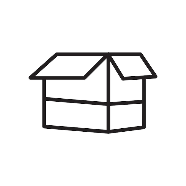 icono de caja de cartón plantilla vectorial logotipo colección de moda diseño plano