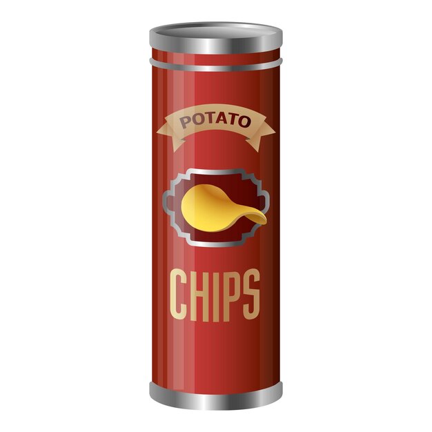 Vector icono de caja de chips caricatura de icono de vector de caja de chips para diseño web aislado sobre fondo blanco