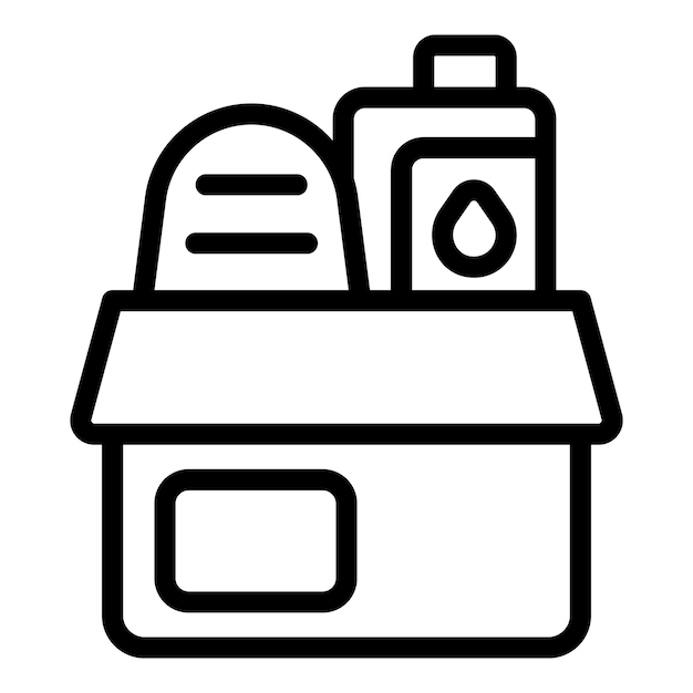 Icono de caja de comida vector de contorno Búnker de habitación Peligro de guerra
