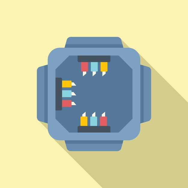 Icono de caja de conexiones de seguridad vector plano Interruptor eléctrico Control de contacto
