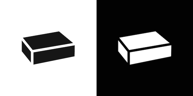 Icono de la caja Conjunto de logotipos vectoriales de línea negra