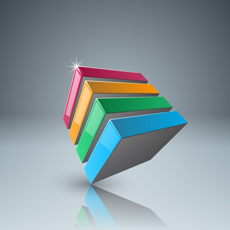 Vector icono de caja de cuatro colores.