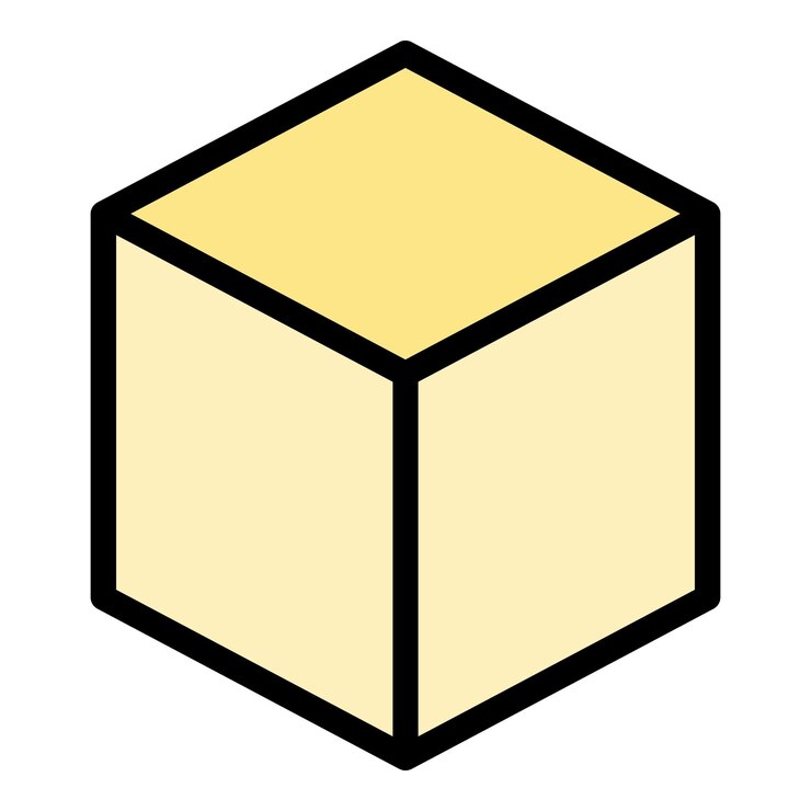 Vector el icono de la caja del cubo el contorno del icono del vector de la cava del cubo color plano aislado