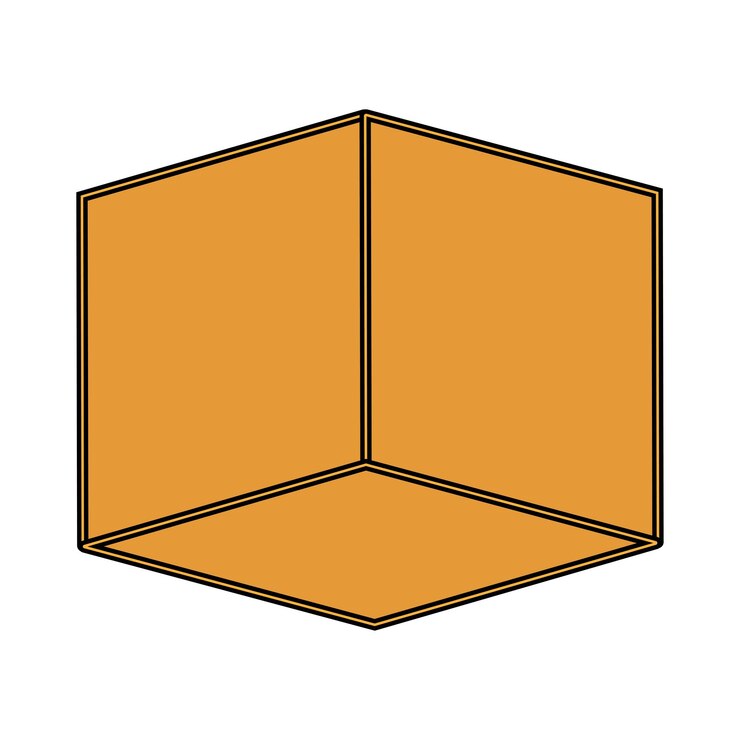 Vector el icono de la caja del cubo es simple