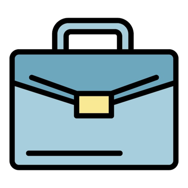 Icono de caja de cuero Contorno caja de cuero vector icono color plano aislado