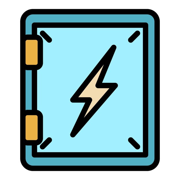 Vector icono de la caja eléctrica del constructor contorno del icono vectorial de la caixa eléctrica del constructora color plano aislado