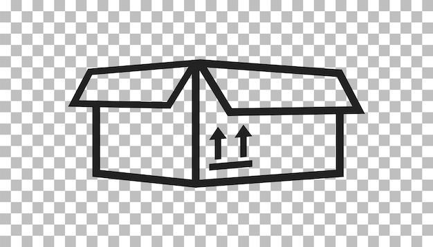 Icono de la caja de embalaje con símbolo de flecha Ilustración vectorial simple del paquete de envío en fondo aislado