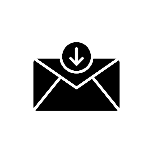 El icono de la caja de entrada se establece el icono de caja de correo electrónico descargar la flecha el icono del caja de correos símbolo de la web