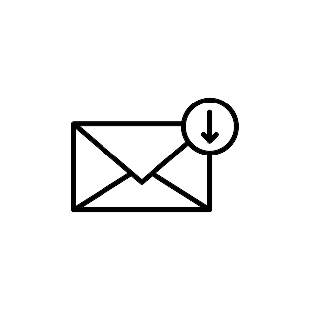 El icono de la caja de entrada se establece el icono de caja de correo electrónico descargar la flecha el icono del caja de correos símbolo de la web