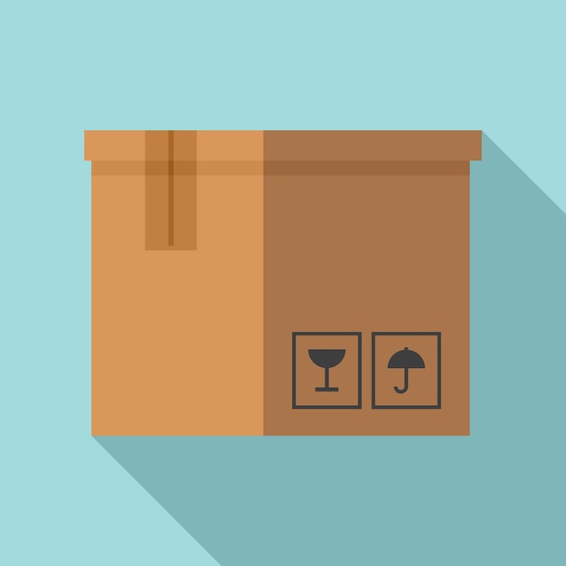 Vector icono de la caja de entrega ilustración plana del ícono vectorial de la caixa de entrega para el diseño web