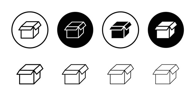 Ícono de la caja Esbozo de la serie de envases delgados