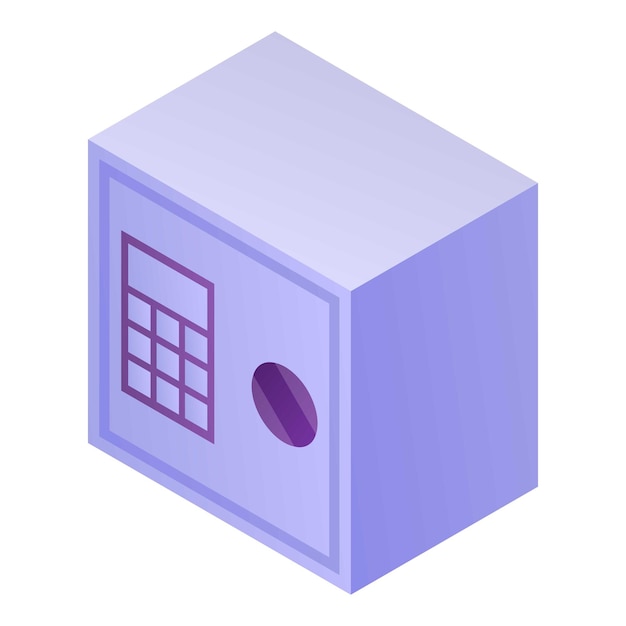 Icono de caja fuerte de dinero Isométrico de icono de vector de caja fuerte de dinero para diseño web aislado sobre fondo blanco