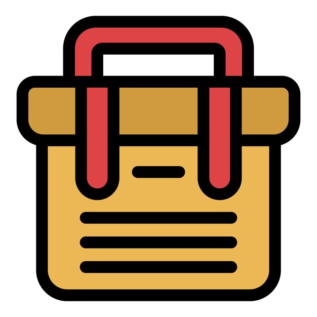 Icono de la caja de herramientas Contorno de la Caja de herramientas Icono vectorial de color plano aislado