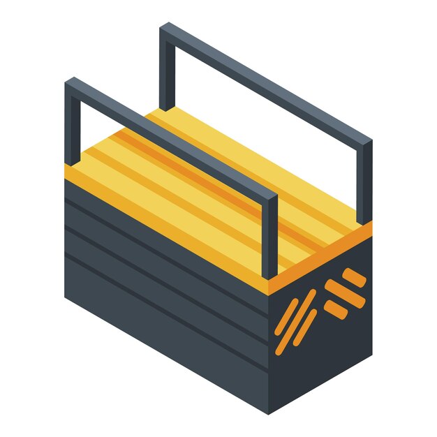Icono de caja de herramientas isométrica del icono de vector de caja de herramientas para diseño web aislado sobre fondo blanco