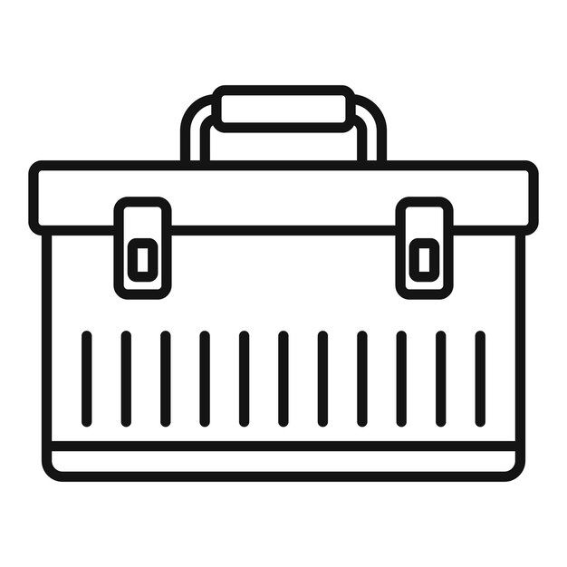 Icono de caja de herramientas de reparación de aviones Icono de vector de caja de herramientas de reparación de aviones de contorno para diseño web aislado sobre fondo blanco