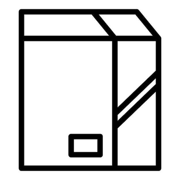 Icono de caja Icono de vector de caja de esquema para diseño web aislado sobre fondo blanco