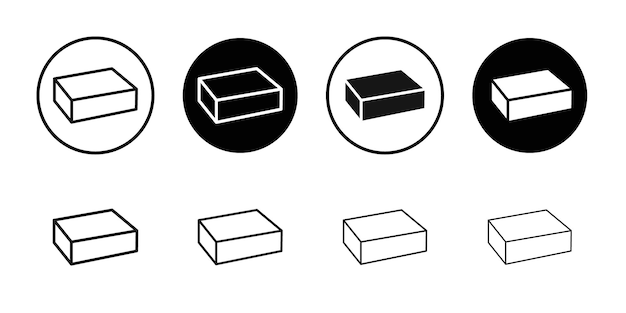 Ícono de la caja Ilustración de línea delgada plana vectorial